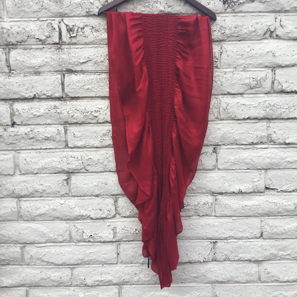 Portmans Deep Red Acrylic Scarf NWOT - Picture 5 of 15
